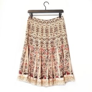 Elie Tahari | Silk Peasant Boho Prairie Skirt